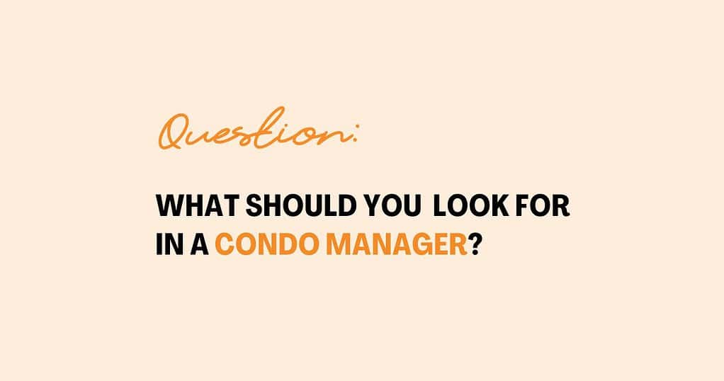 What should you look for in a condo manager?